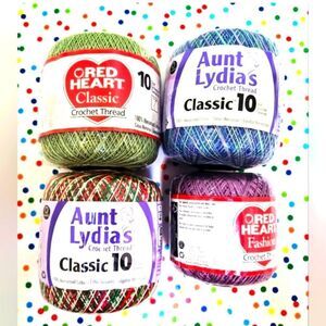 🎄🛍❤️Aunt Lydia's and Red Heart Crochet Thread Set